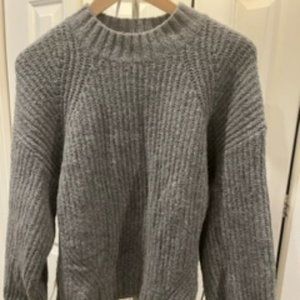 Soft Knit Cropped Grey Sweater